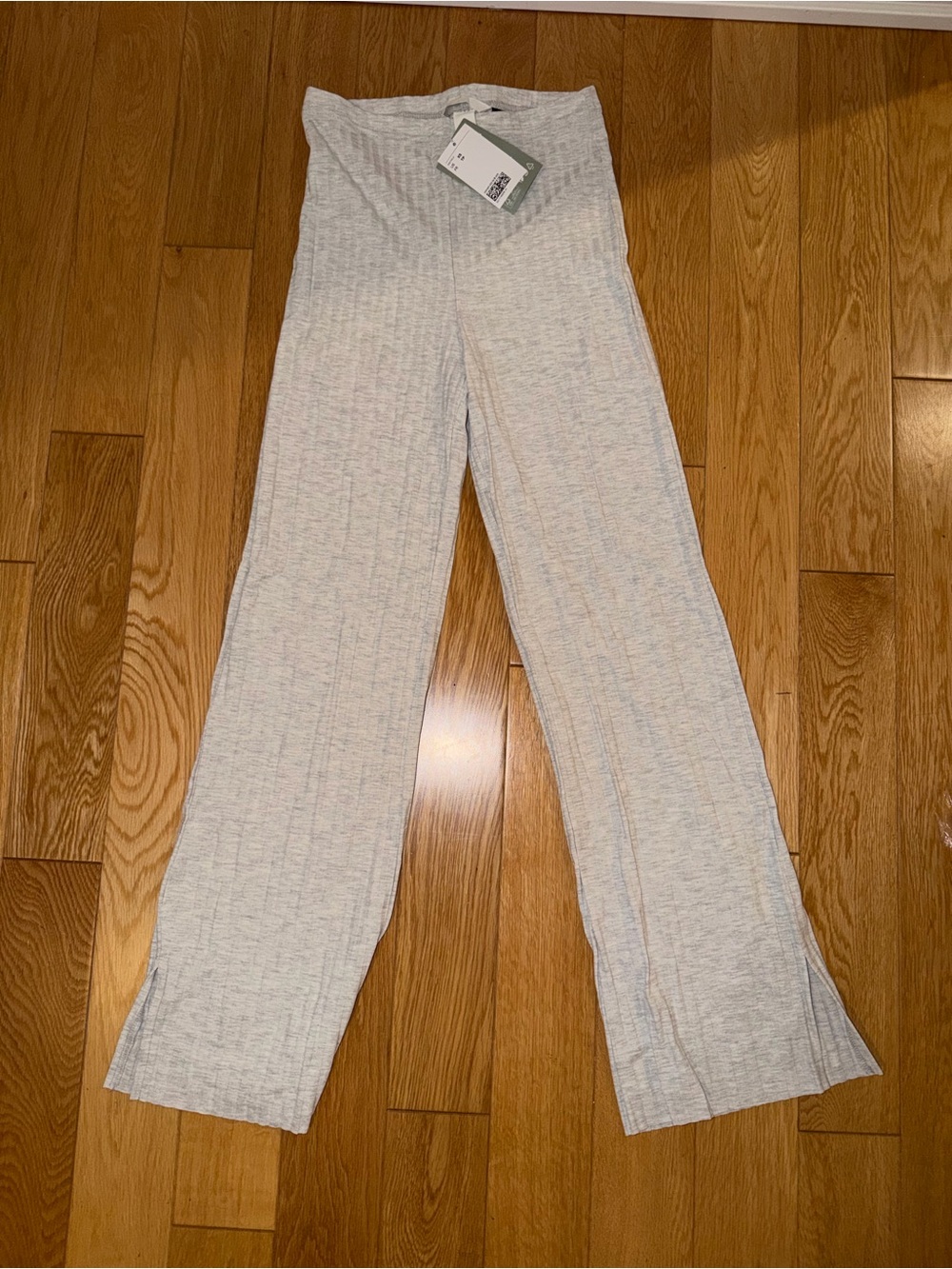 BRAND NEW H&M Light Gray Wide-Leg Knit Pants